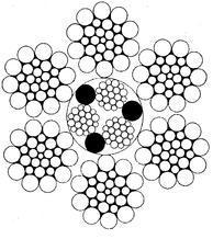 Octopus 626 (6-прядные талевые канаты. Комбинированный сердечник. СТО 71915393-ТУ 049-2007). Конструкция: 6х26 + 3х19 + 3 о.з.