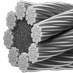 Alerion 819 (8-прядные канаты с органическим сердечником EN 12385-5 класс 8х19). Конструкция: 8х19 + 1 о.с