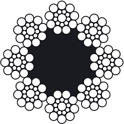 Alerion 819 (8-прядные канаты с органическим сердечником EN 12385-5 класс 8х19). Конструкция: 8х19 + 1 о.с