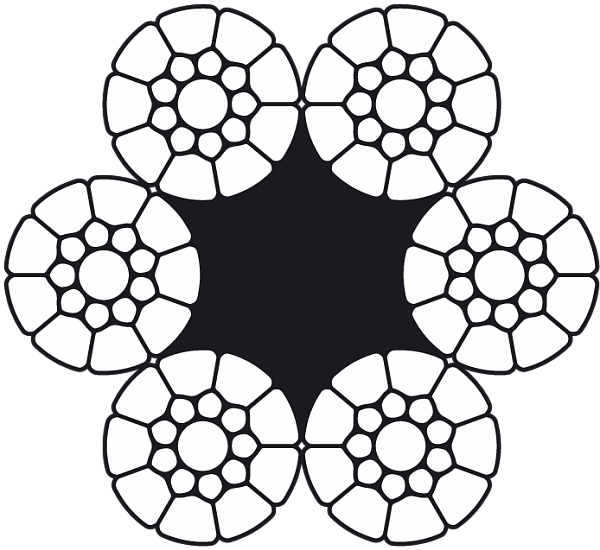 Octopus 619K (6-������� ������� ������ � ������������ �������� �������� ������̆. ����� � ������������ �����������. EN 12385-4). �����������: 6�19 + 1 �.�., 6�19 + 7�7 (1+6)